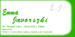 emma javorszki business card